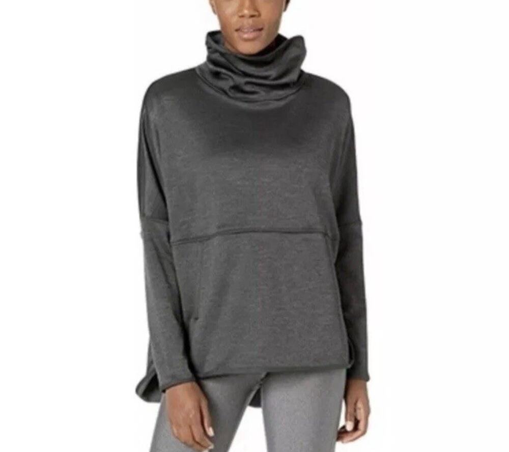 The North Face Women's M/L Cozy Slacker Poncho Pullover Gray Fleece Lined
